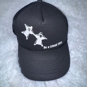 Original Ugly Be A Friend 1993 Wingsuit Vintage Trucker Hat Black Snapback Mesh